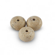 Natuursteen rondel kralen kalksteen 4x6mm Misty beige